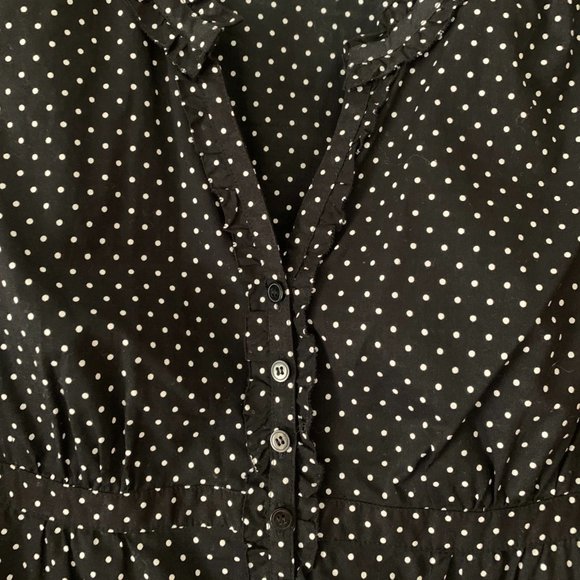 2/$25 Jones New York Black/White polka dot blouse - Size Medium - Picture 2 of 9